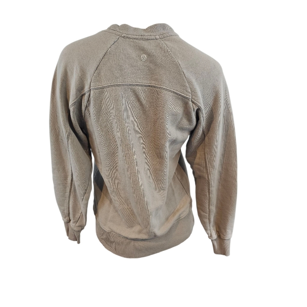 3/$25 Zella Size XXS Tan Crew Neck Sweater with Ribbed Details - Picture 3 of 7
